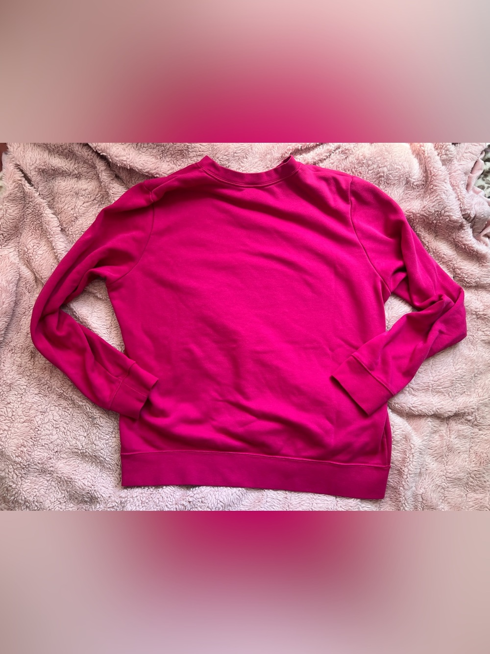 Nike Hot Pink Crewneck Sweatshirt Embroidered Logo | Size Large | GUC - Picture 10 of 11